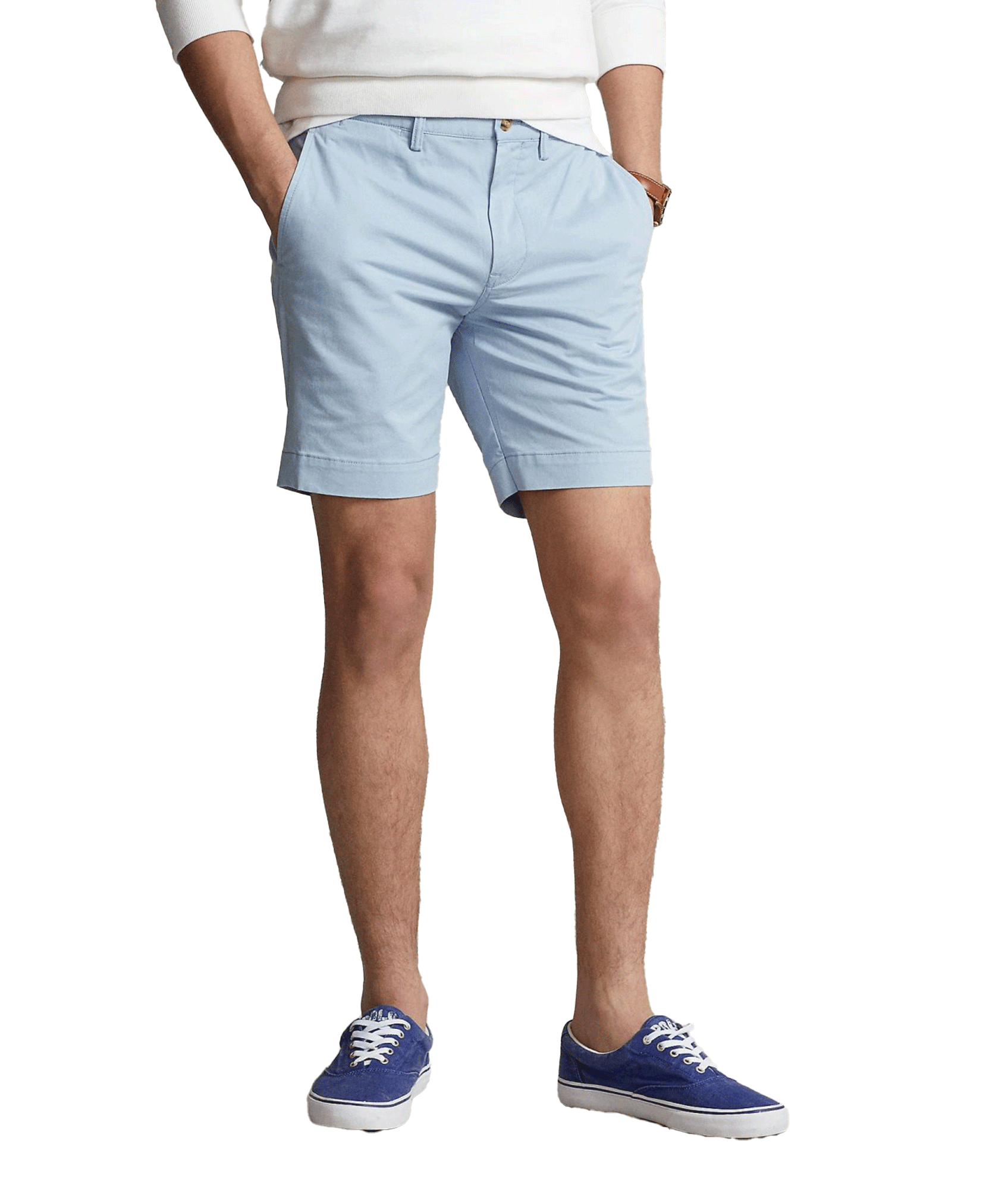 8-Inch Stretch Straight Fit Chino Short - Blue