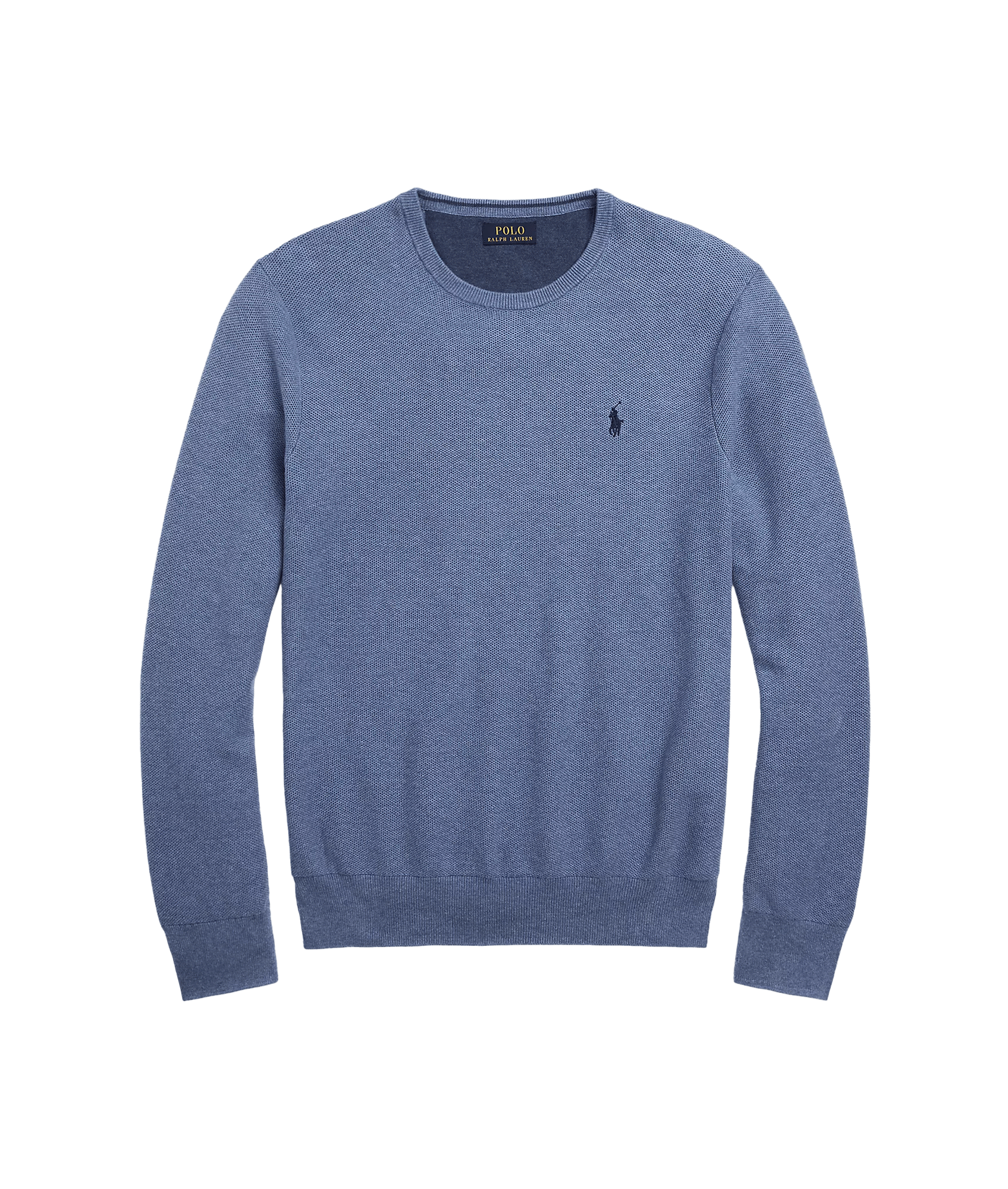Textured Cotton Crewneck Jumper Blue Robert Goddard