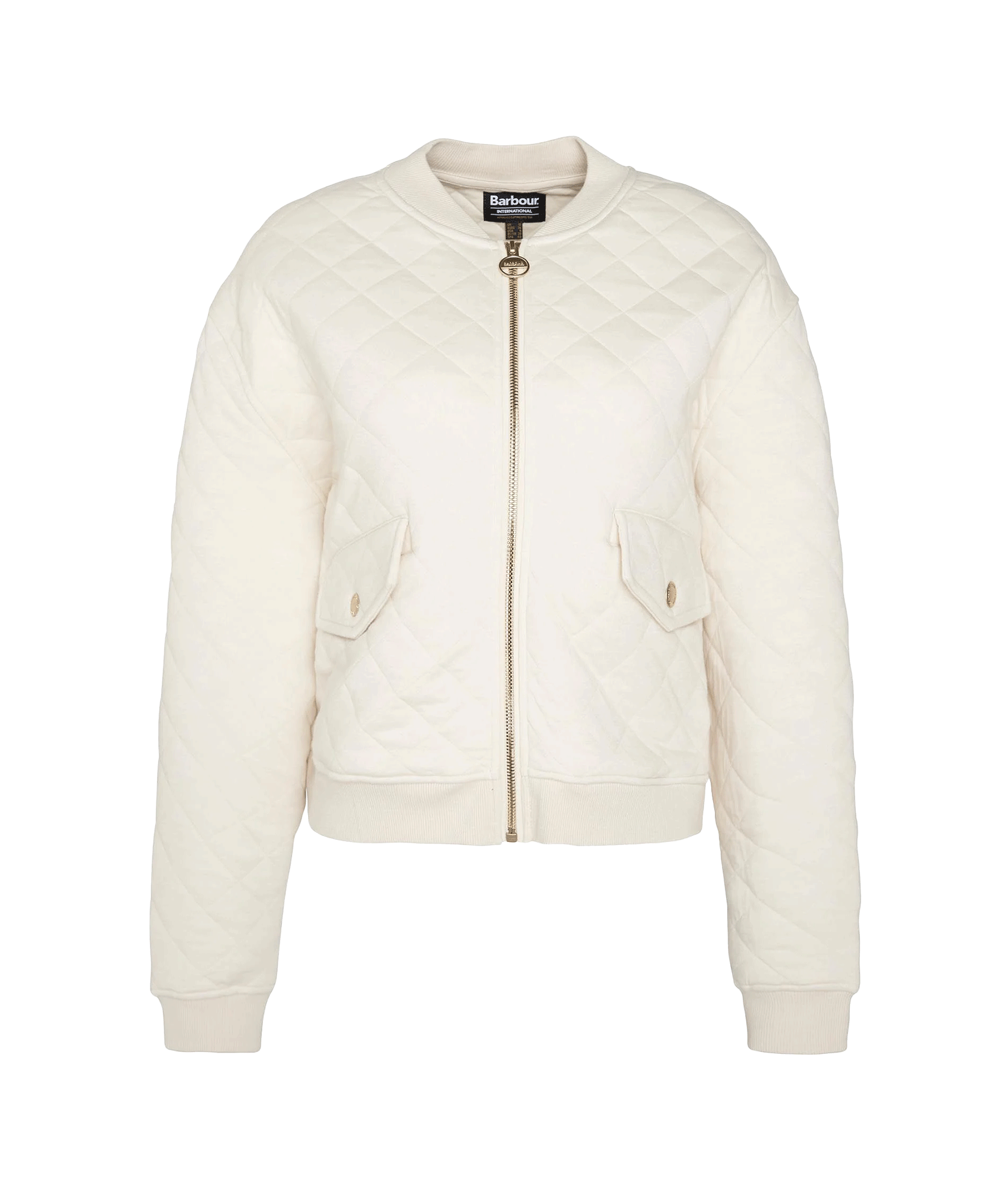 Alicia Quilted Bomber Jacket Cream