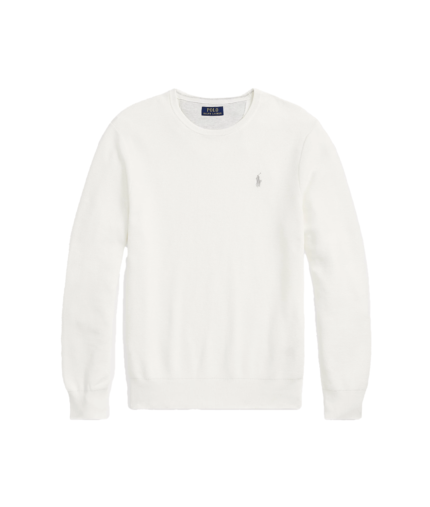 Textured Cotton Crewneck Jumper White Robert Goddard