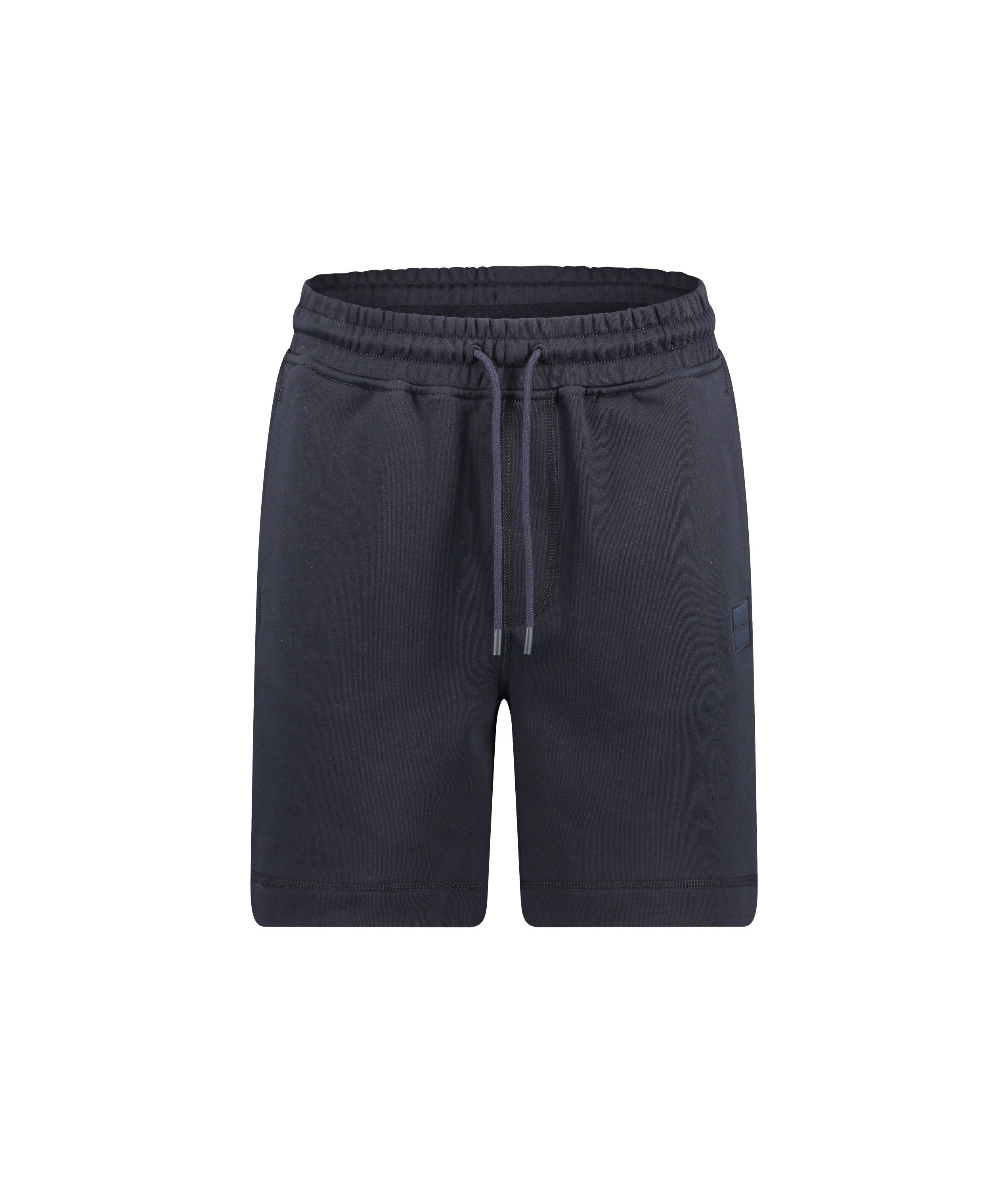 Sewalk Drawstring Shorts in French Terry Cotton with Logo Patch - Navy