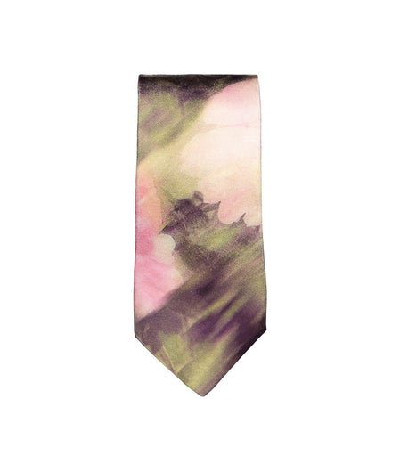 Blurtie Silk Blurred Floral Print Tie - Pink