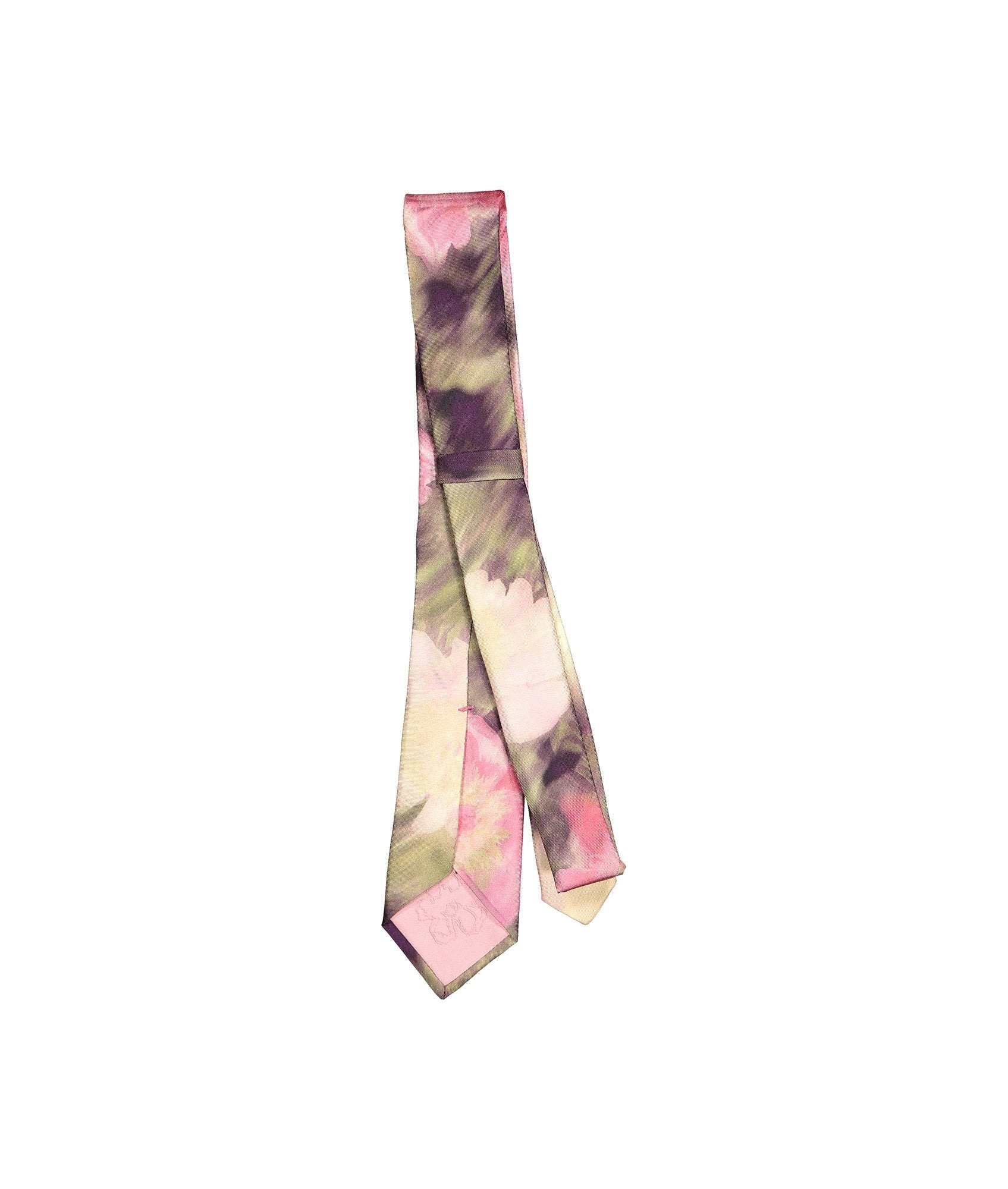Blurtie Silk Blurred Floral Print Tie - Pink
