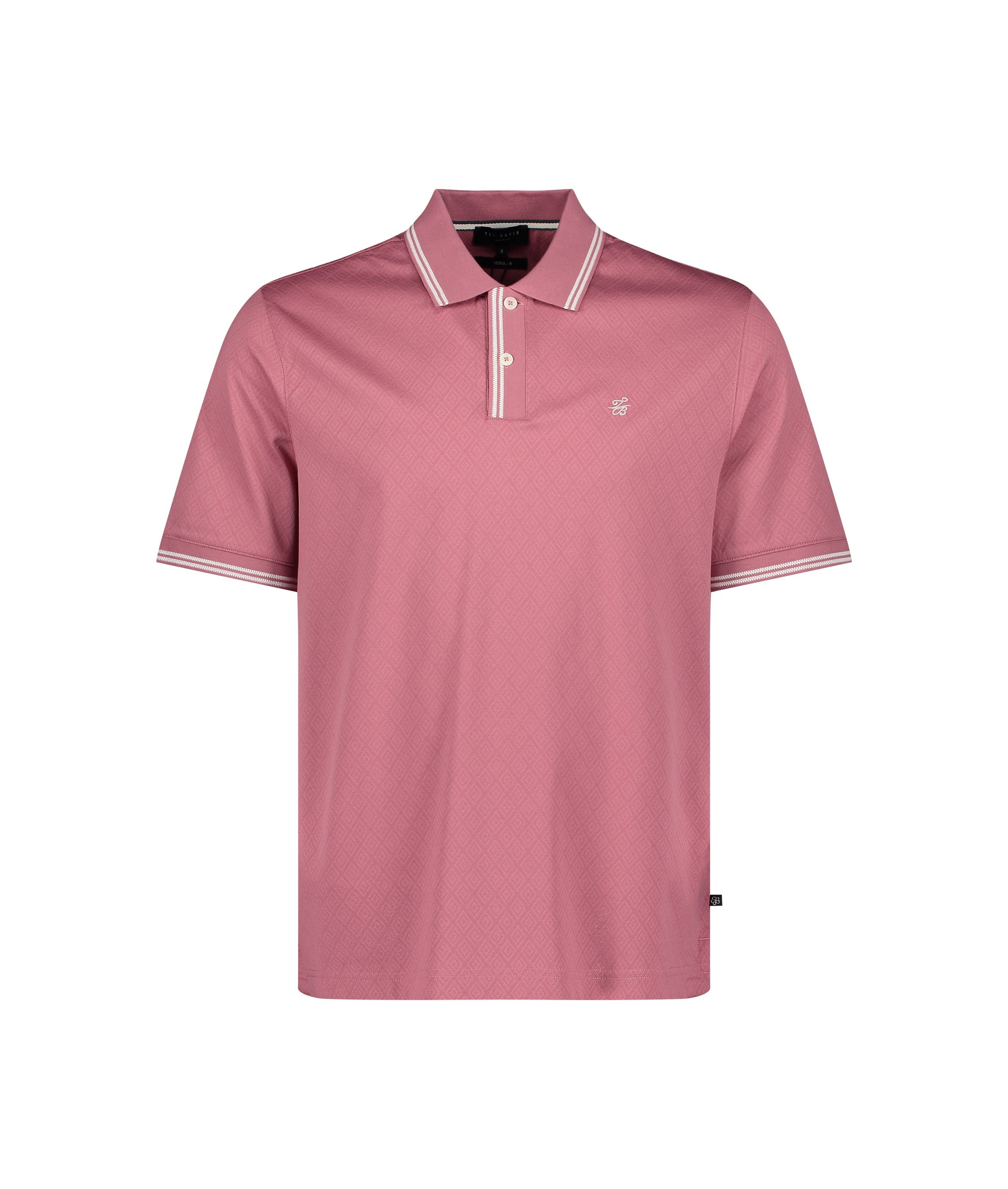 Dynam Monogram Diamond Knit Polo Shirt - Mid Pink