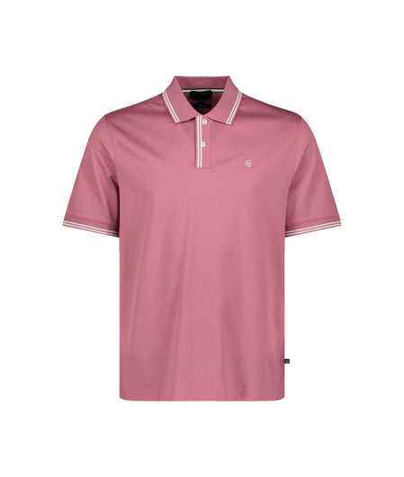 Dynam Monogram Diamond Knit Polo Shirt - Mid Pink